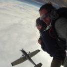 Tandem skydive with view of the bottom of airplane Raft Masters Tours Colorado